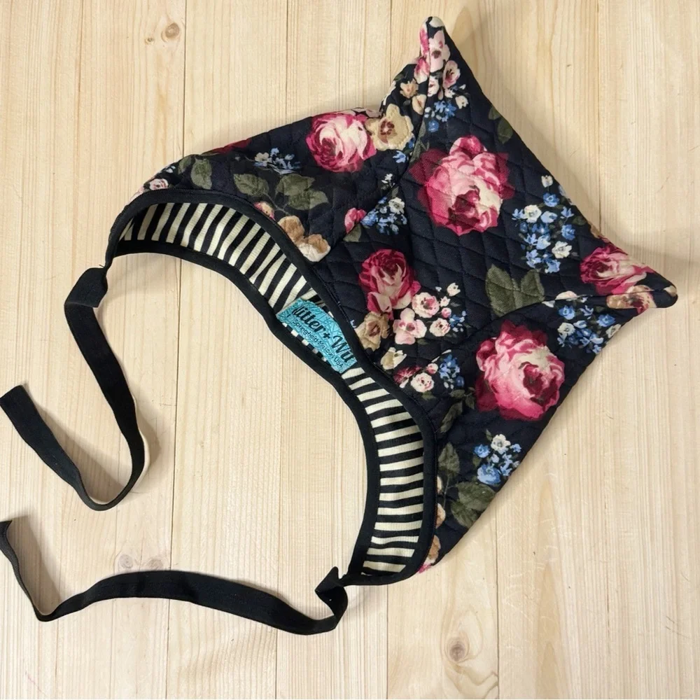 Glitter & Wit Floral Cat Ear Bonnet. Size 2/3t. Excellent Condition